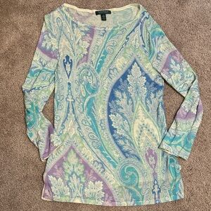 Lauren Ralph Lauren Multicolor Paisley Long Sleeve Top